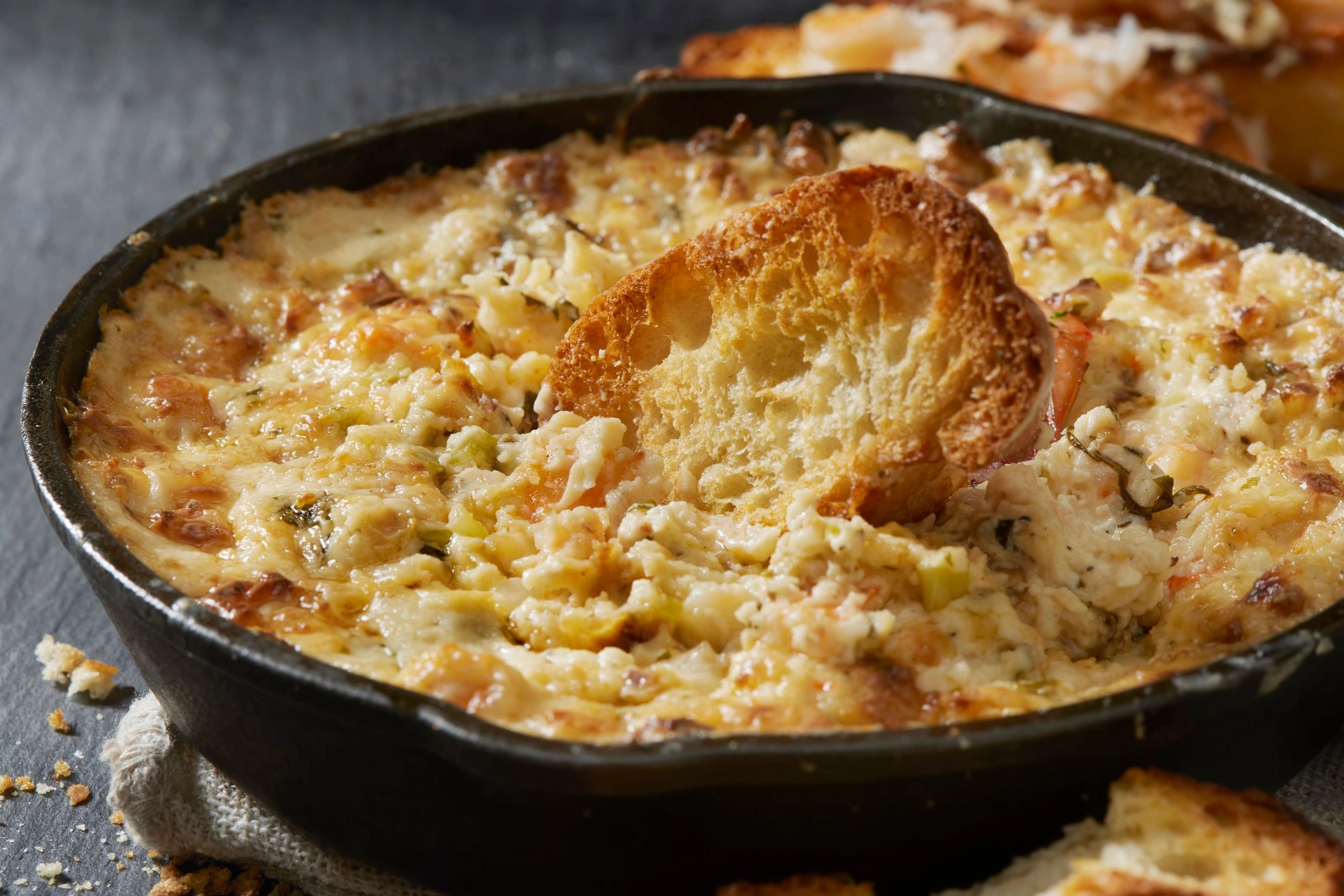 Cheesy Baked Shrimp Dip with Toasted Crostini's